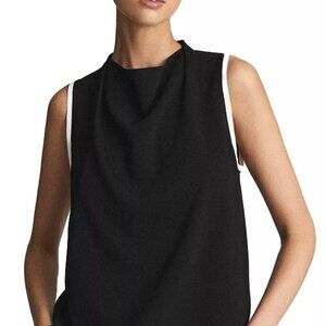 REISS August Color Blocked Shell in Black with White NWT US Size 4 UK size 8